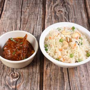 Fry Rice With 2 Pcs Mutton Kosha