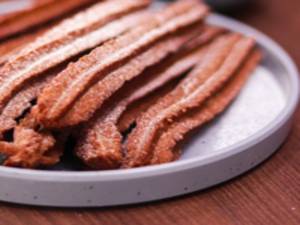 Dipped Cinnamon Churros with White Chocolate