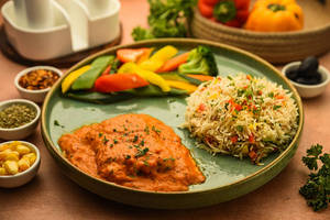 Grilled Cottage Cheese With Herb Rice And Veggies