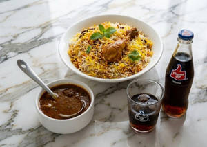 Chicken Biryani+gravy+200ml Thump Up (single Pcs Chicken)