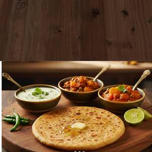 Mix Veg Paratha [2 Pieces + Chole, Raita, Salad]