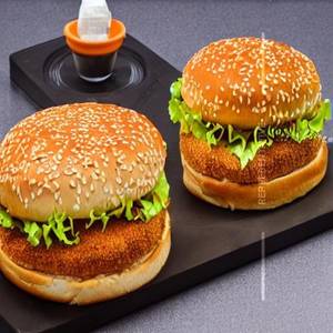 Ham chicken burger