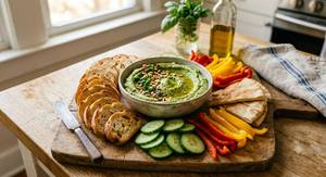 Pesto Hummus Sliced