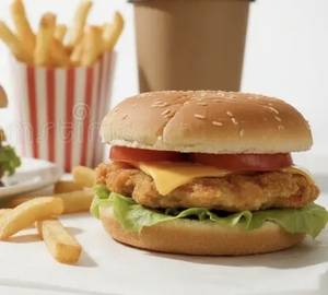 Cheese Burger+ Peri Peri French Fries+ lemon ice tea 