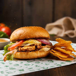 Pulled Chicken Shawarma Burger