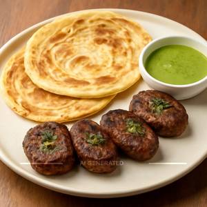 Mutton Galawati Kabab 4 Pc with 2 Paratha