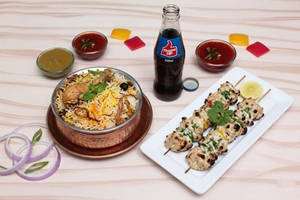 Chicken Biryani + Chicken Malai Tikka+200ml Thump Up