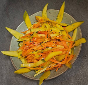Spicy Raw Mango Carrot Salad