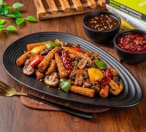 Baby Corn Mushroom Chilly Dry