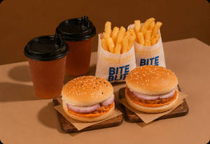 2 Veg Burger + 2 Fries + 2 Coke