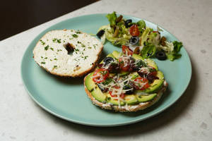Mediterranean Avocado Crunch Bagel