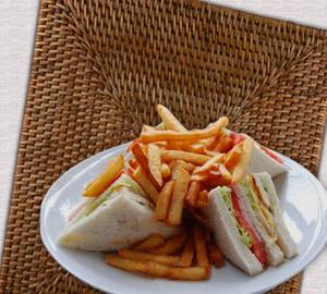 Chicken french fries sandwich