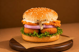 Double Chicken Cheese Bomb Burger