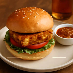 Achari Paneer Burger