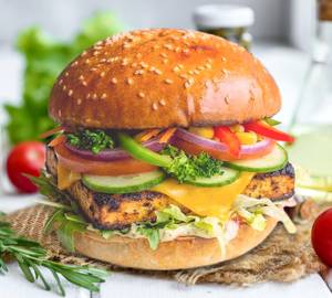 Veg paneer cheese burger