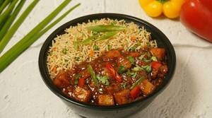 Veg Fried Rice With Chilli Potato