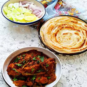 Malabar Chicken + Malabari Parantha