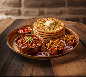 Paneer Paratha With  Pickle