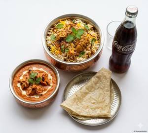 Chicken Biryani + Butter Chicken + Rumali Roti + Soft Drink
