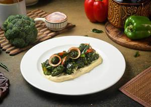 Andhra Chilli Broccoli with Hummus