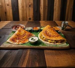 1 Ghee Karam dosa + 1 Ghee Masala dosa