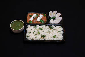 Handi Paneer With Steam Rice
Combo & Salad [Serves 1]