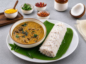 Puttu With Buff Curry