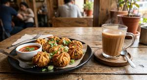 Veg Schezwan Fried Momos + Regular Tea