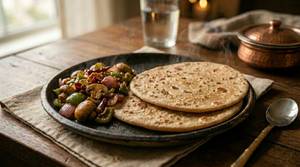Paratha & Chilli Mushroom