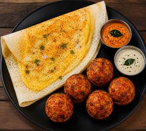 1 Egg Dosa + 5 Pcs Karam Paniyaram [Egg Dosa Hunger Combo]