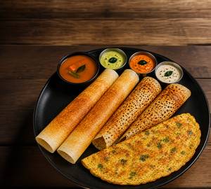 2 Plain Dosa with 2 Kal Dosa and 1 Omelette [Family Feast Combo]