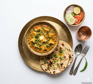 Matar Paneer & 2 Butter Roti Combo                                             