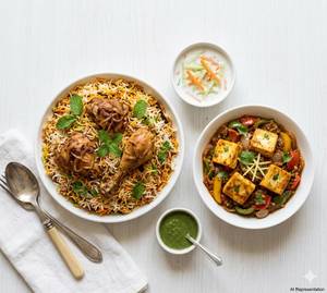 Chicken biryani [full] & Kadhai paneer half [4 pieces]                                                           