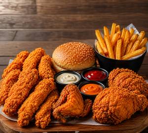 Nfc Mega Crunch 10Pcs Broast Feast 👉[6Pcs Strips+1 Wing+3Pcs Broasted Fried Chicken]