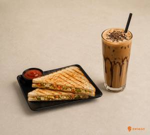 Veg Grilled Sandwich with Cold Coffee