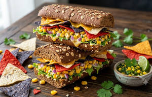 Crispy Nachos And Corn Sandwich