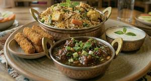 Veg Fried Rice + Veg Manchurian + Veg Kurkure [4 pieces]