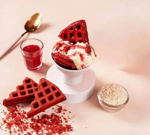 Red Velvet Waffle Sundae