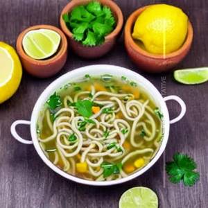 Lemon coriander noodle soup
