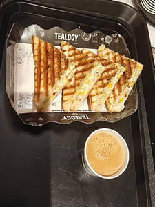 Cheese Corn Sandwich + Ginger Tea