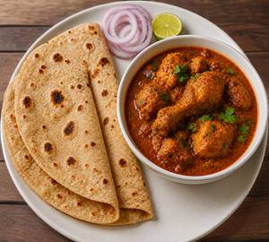 3 Chapathi With Chicken Curry