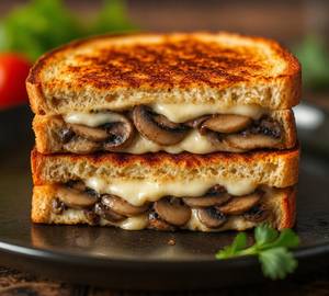 Sundried Mushroom Cheese Sandwich In Whole Wheat Bread