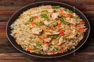 Chilly Garlic Chicken Fried Rice