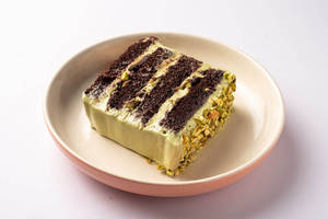 Chocolate Pistachio Cake - Slice