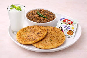 2 Aloo Paratha+ Chole With Lassi