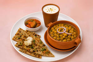 2 Gobhi Paratha+chole With Lassi