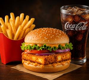Combo 3 : Crunchy Paneer Burger + French Fries + Coke