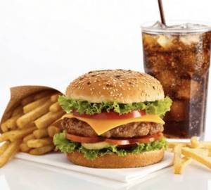 Burger with french fries and pepsi [250 ml]