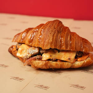 Croissant Mushroom Burger