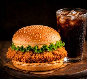 Crispy Chicken Burger + Pepsi Combo (Super Saver)